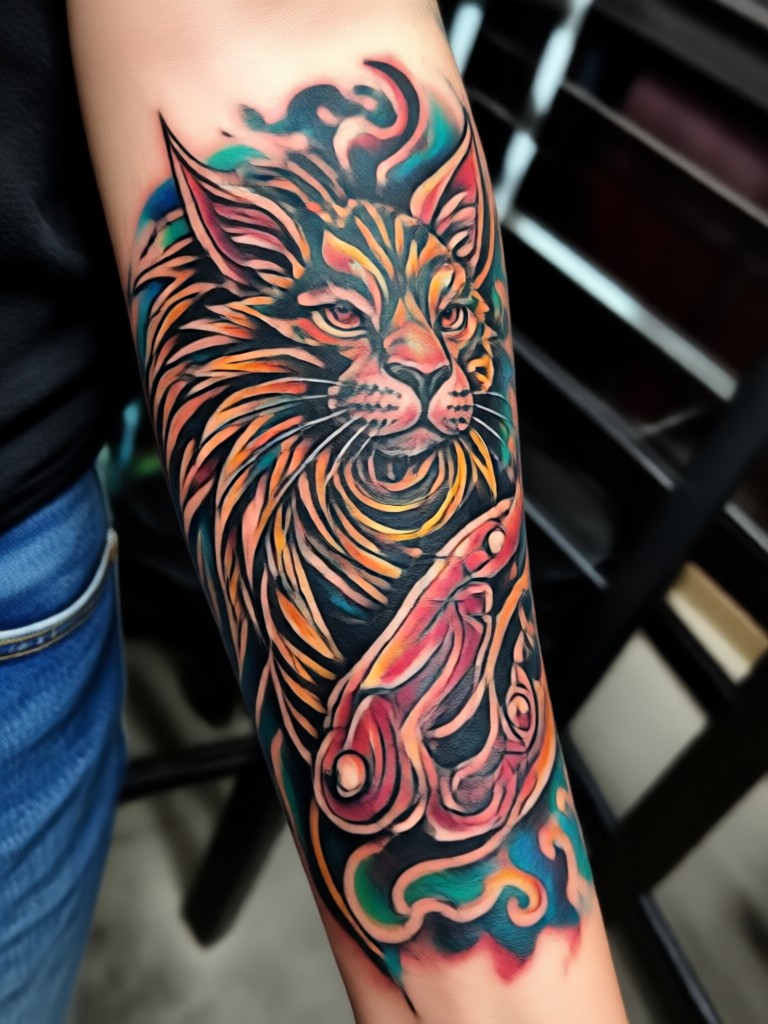 Japanese dragon sleeve tattoo concept