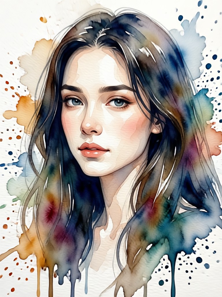 AI watercolor family portrait generation