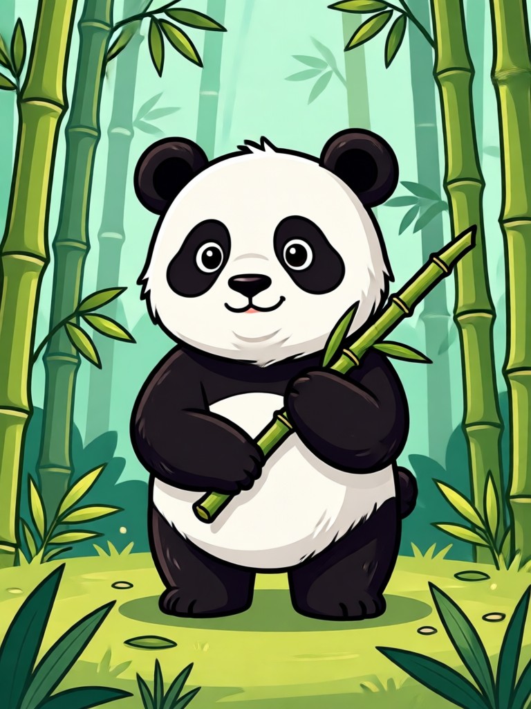 Kung fu panda cartoon in action pose