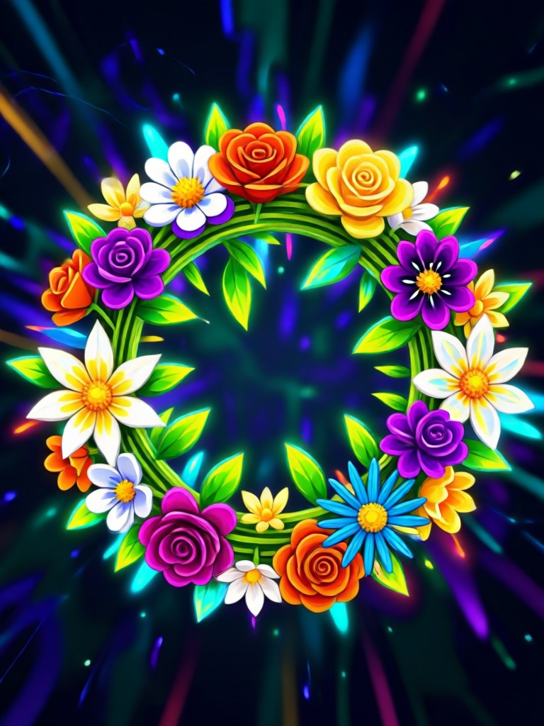 AI flower crown on portrait woman