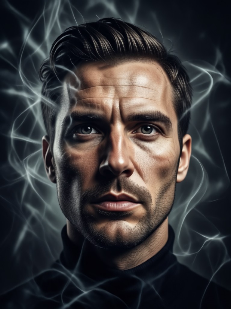 Ethereal White Smoke Portrait
