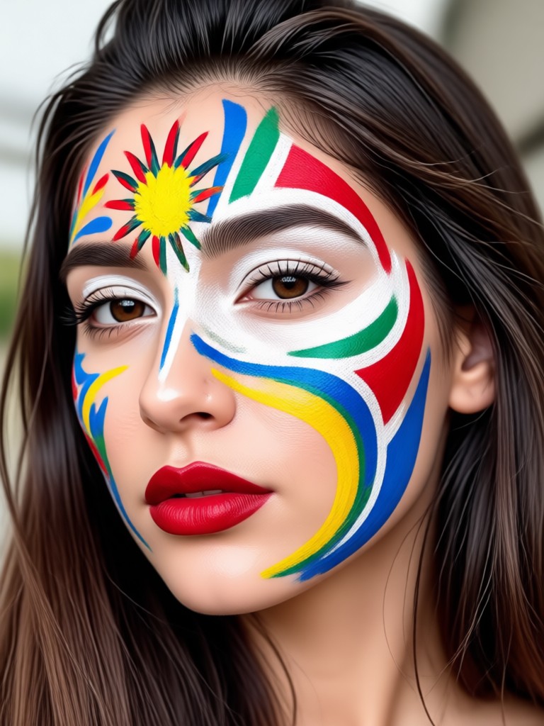Netherlands orange lion face paint