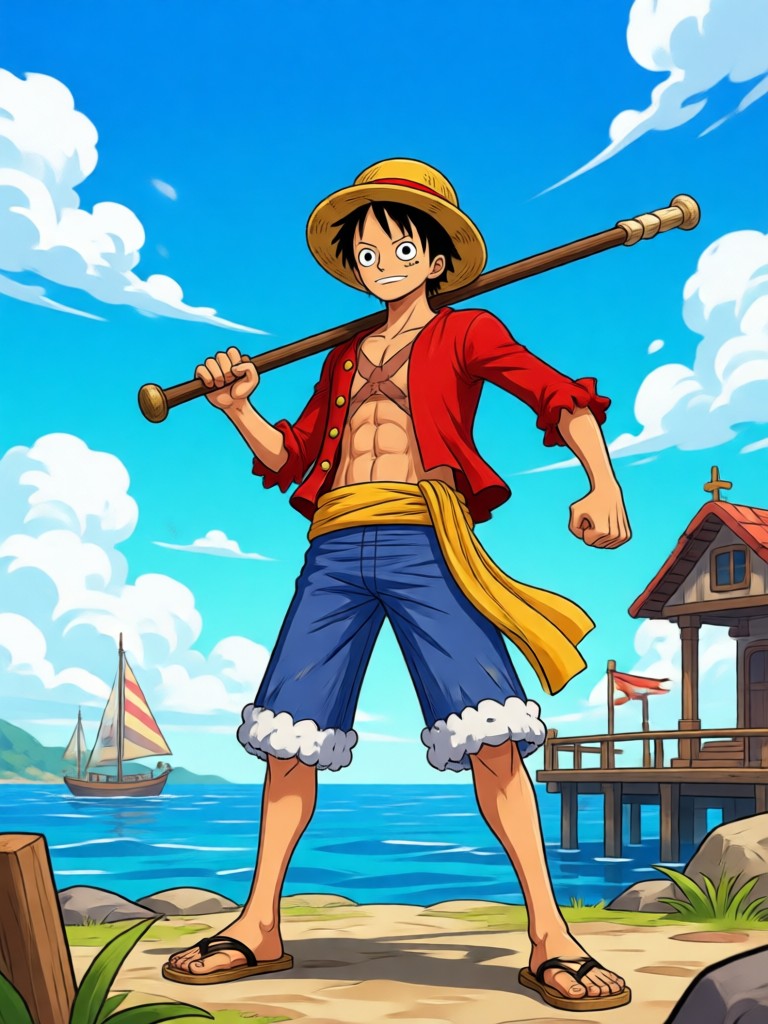 OC de One Piece espadachim feminina com efeito épico de Haki