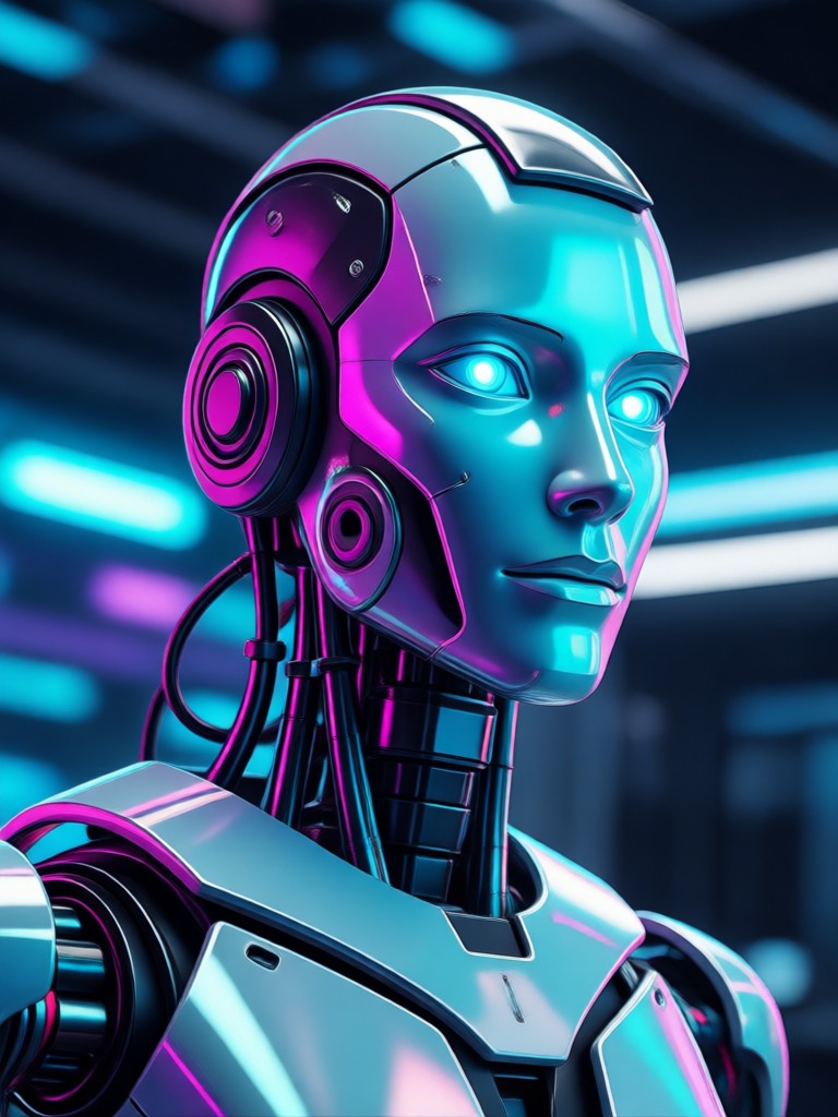 Realistic AI woman laughing in a video clip