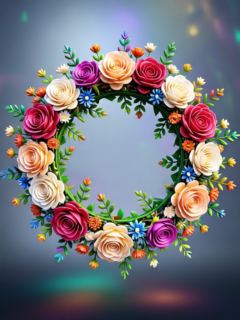AI generated flower crown on cartoon avatar