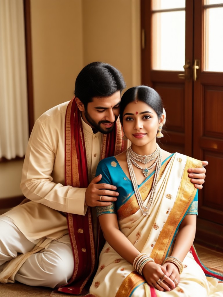 Couple with traditional jewelry AI filter