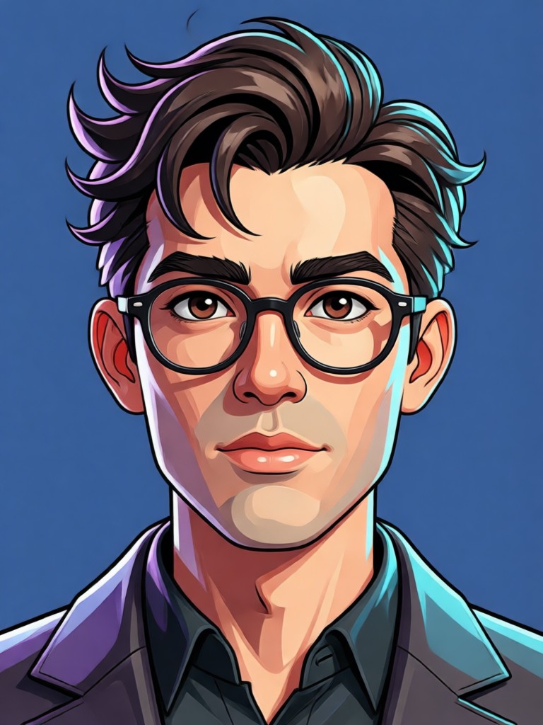 Phone screen showing the Vividix app generating a 3D comic portrait