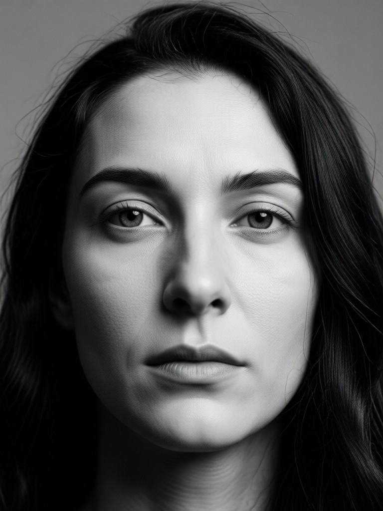 Soft classic monochrome AI portrait