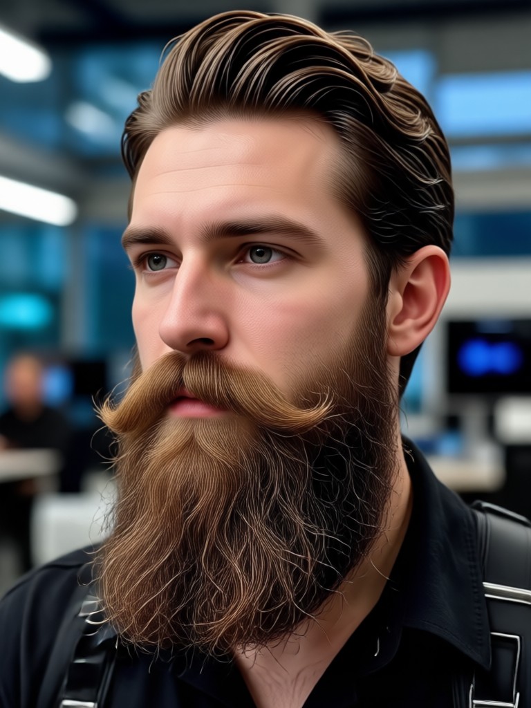 Circle beard style AI filter result