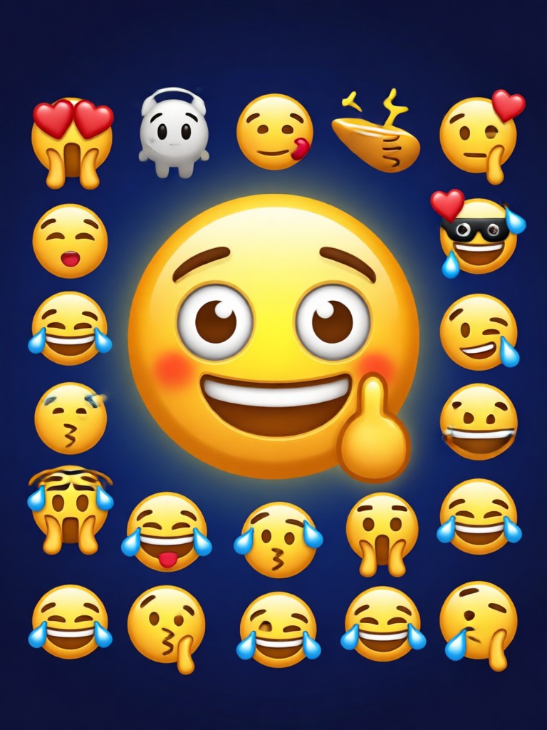 Minimalist line art emoji generator result