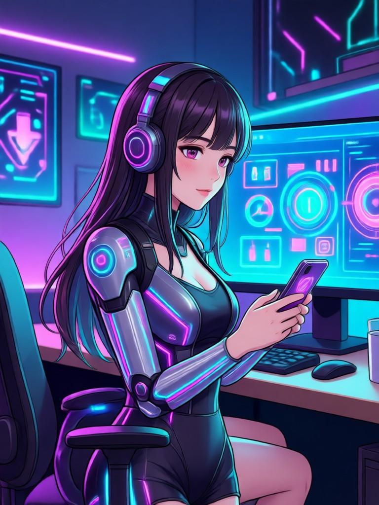 Cyberpunk inspired AI character
