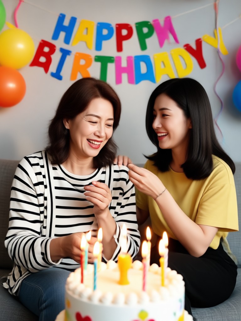 Phone showing a birthday video creation for mom
