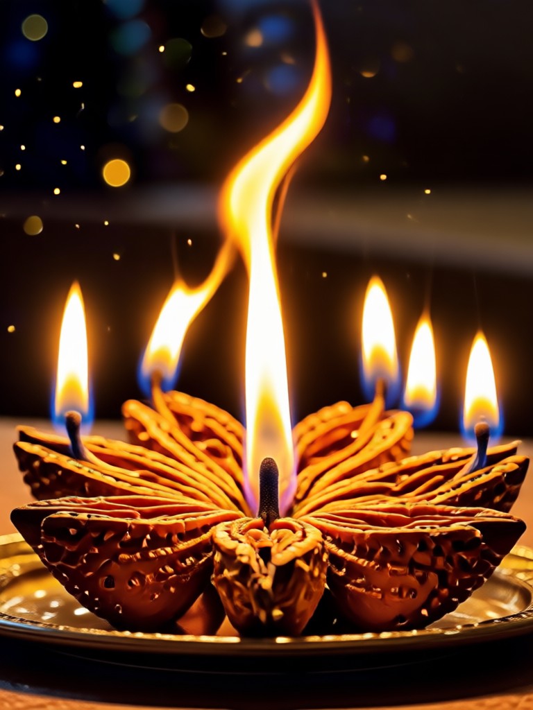 Couple photo with AI added traditional Diwali clothing and diyas