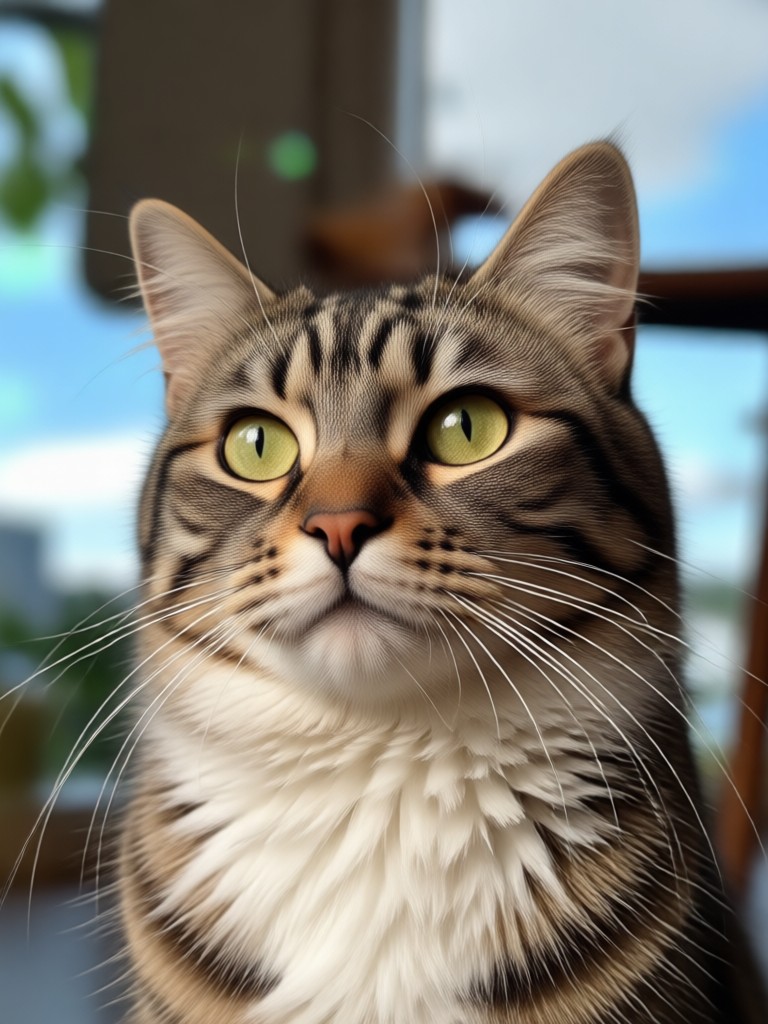 Cat portrait in classic oil painting style