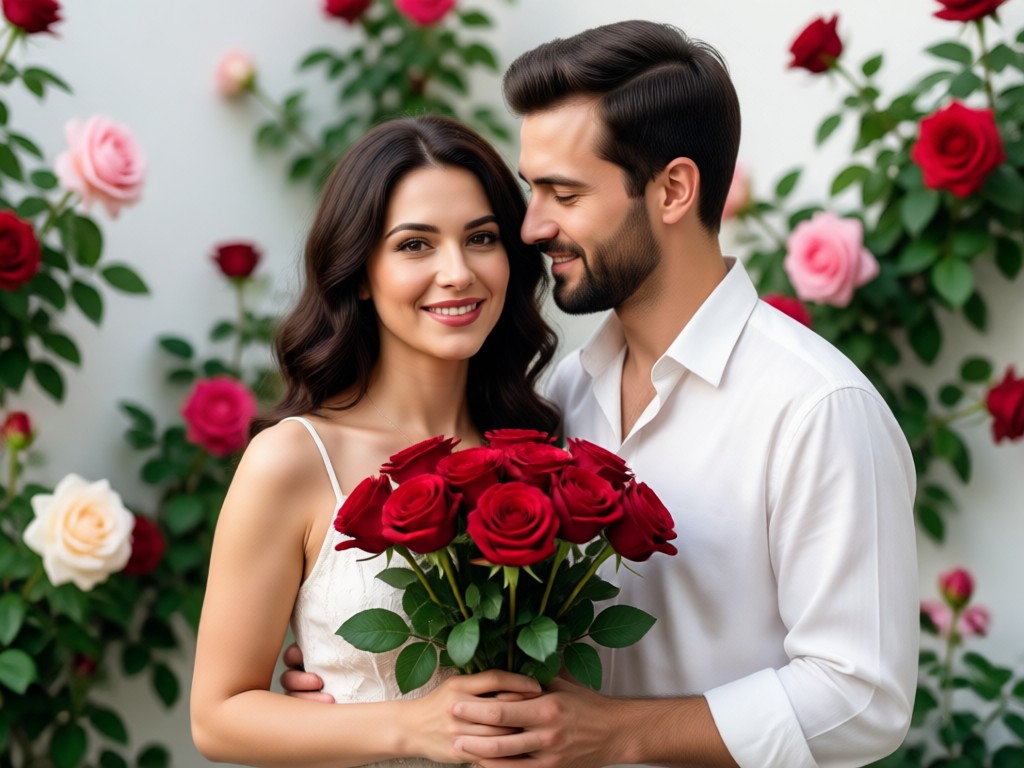 Customizable rose photoshoot atmosphere