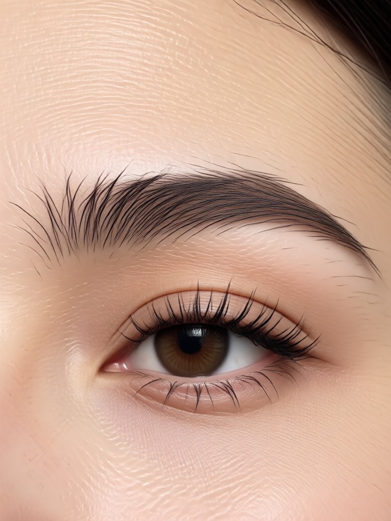 Before and after of rounded eyebrow shape for a softer appearance