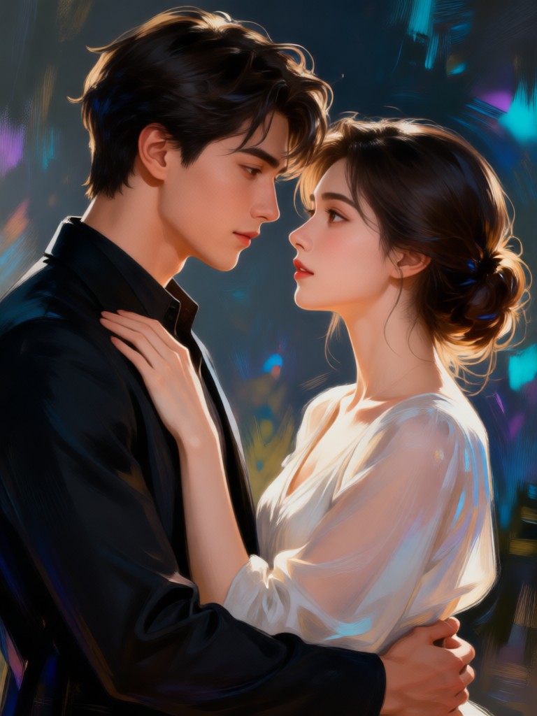 Fantasy themed magical couple AI portrait
