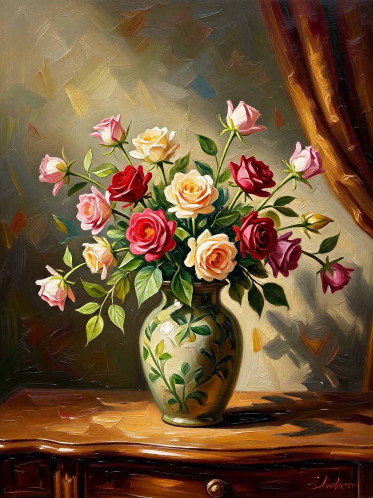 Mobile app showcasing oil painting creation