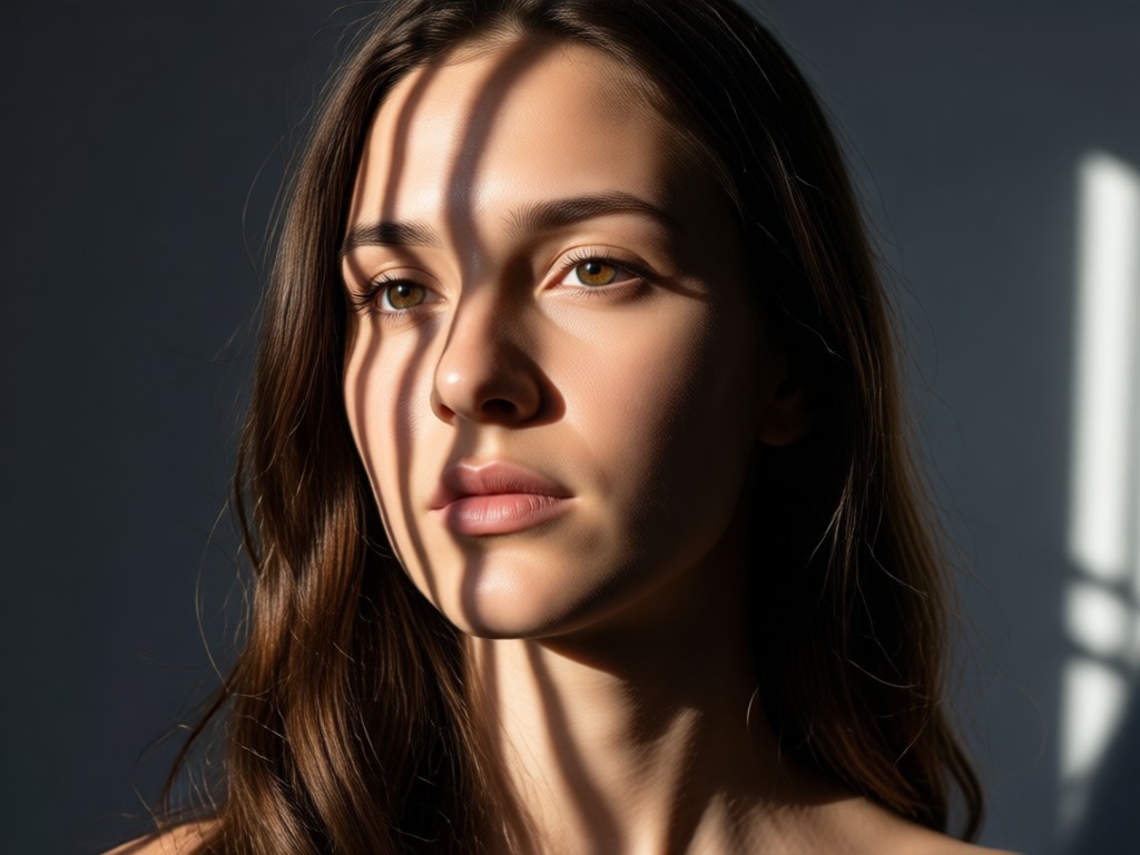 AI generated chiaroscuro and Rembrandt lighting portrait example