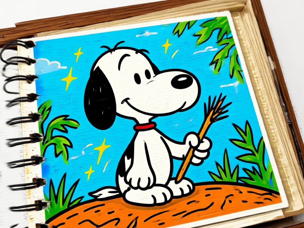 Group photo transformed with Snoopy AI filter