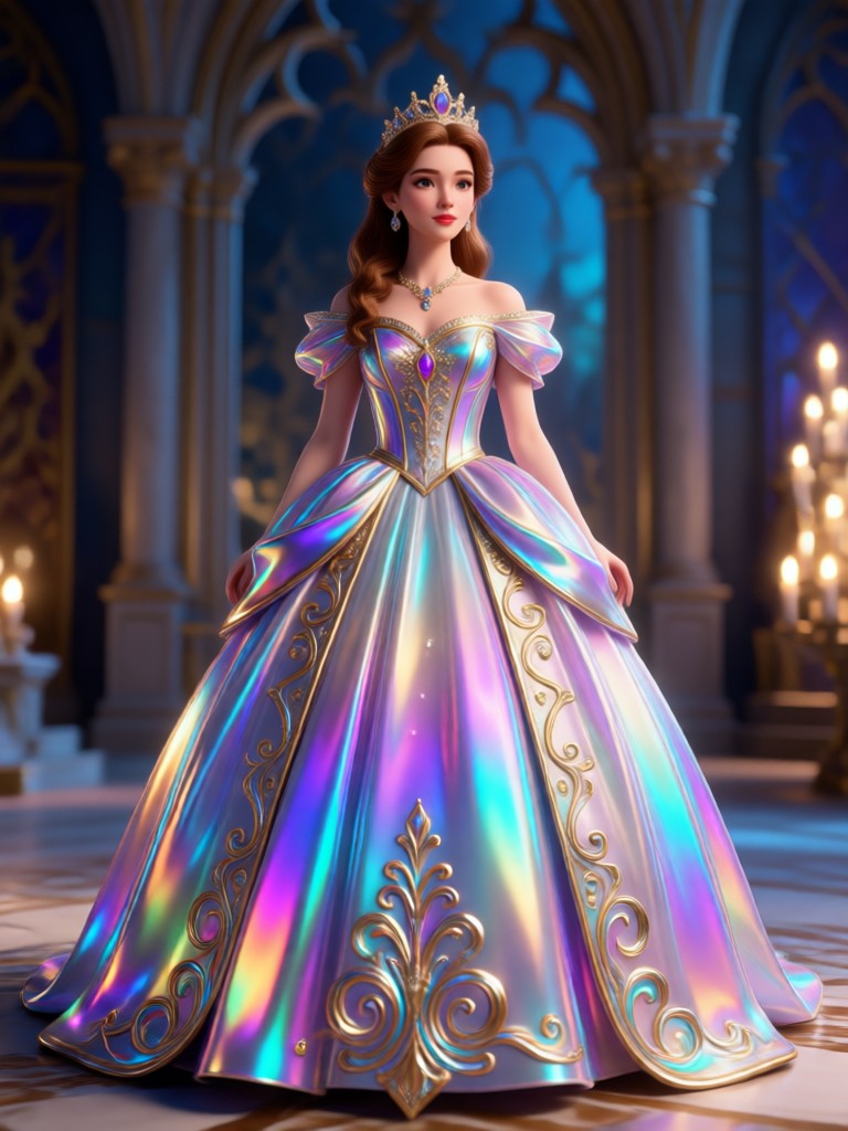 AI Video of Tiara and Gown Transformation