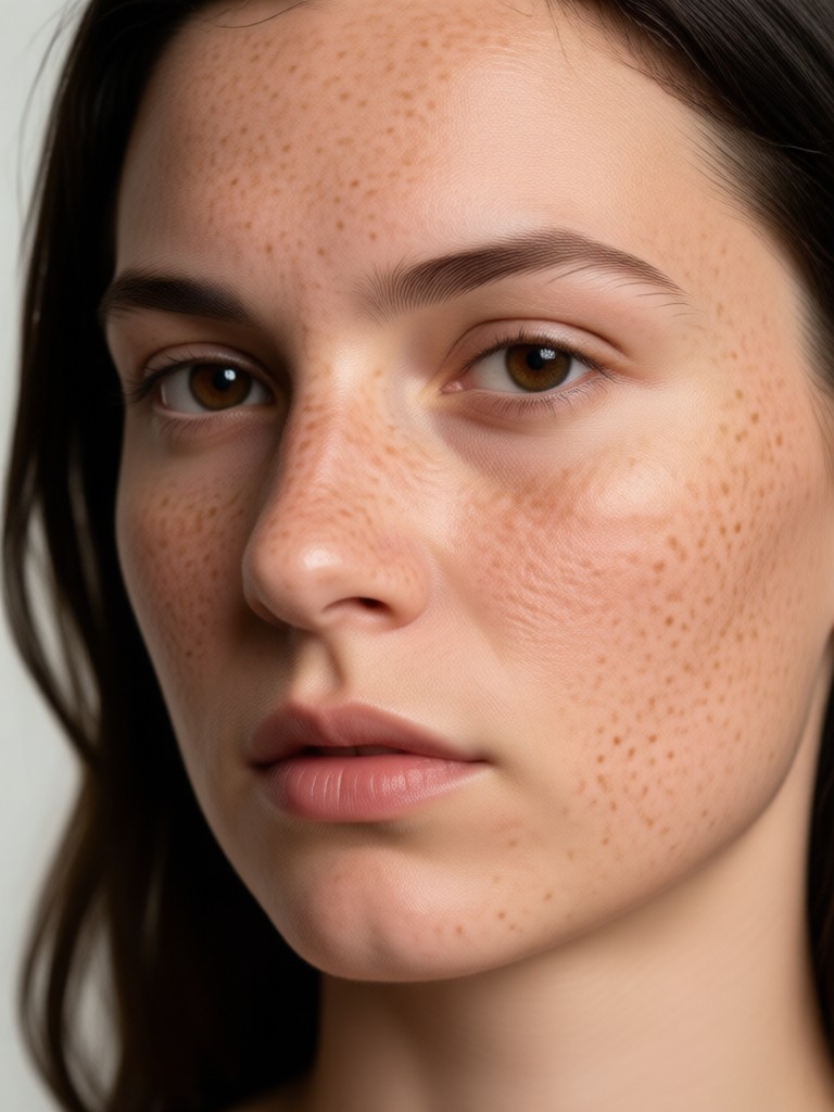 Realistic sun-kissed freckle transformation