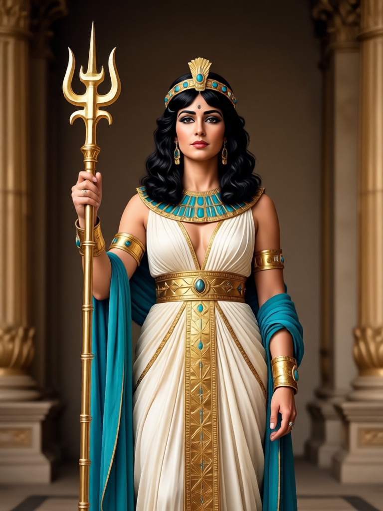 Group photo stylized with a unified ancient Egyptian theme.