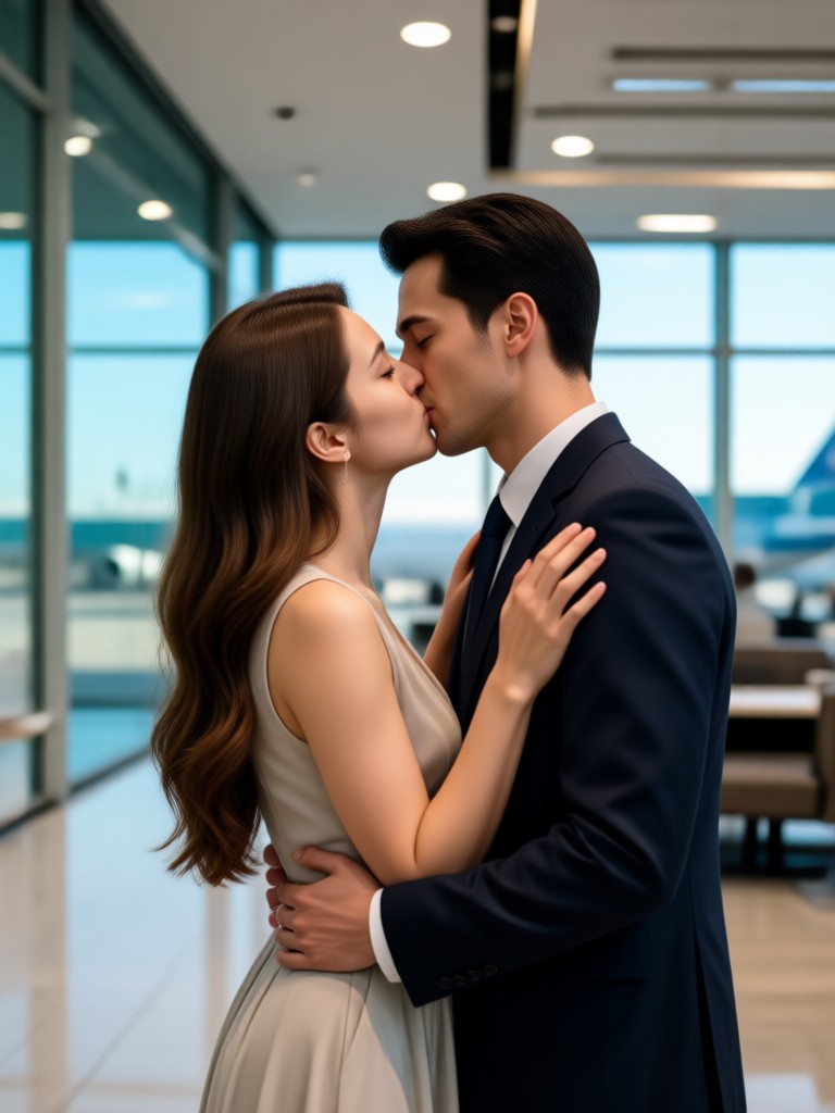 AI로 만든 바이럴 공항 키스 영상