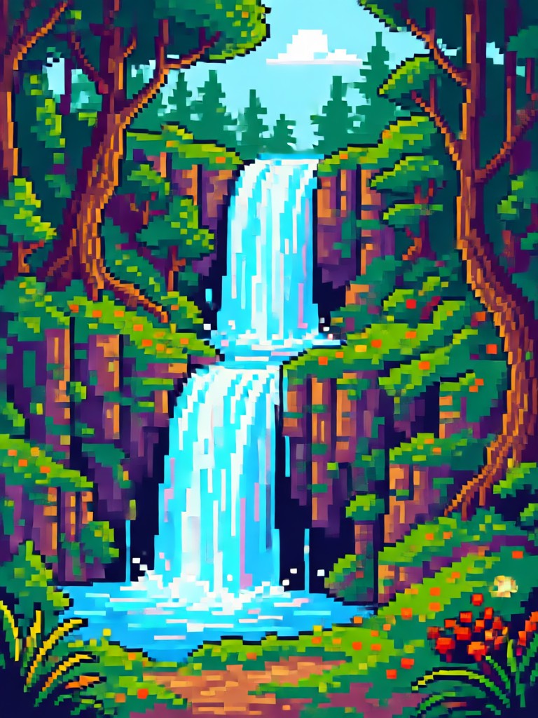 Retro game style pixel art portrait