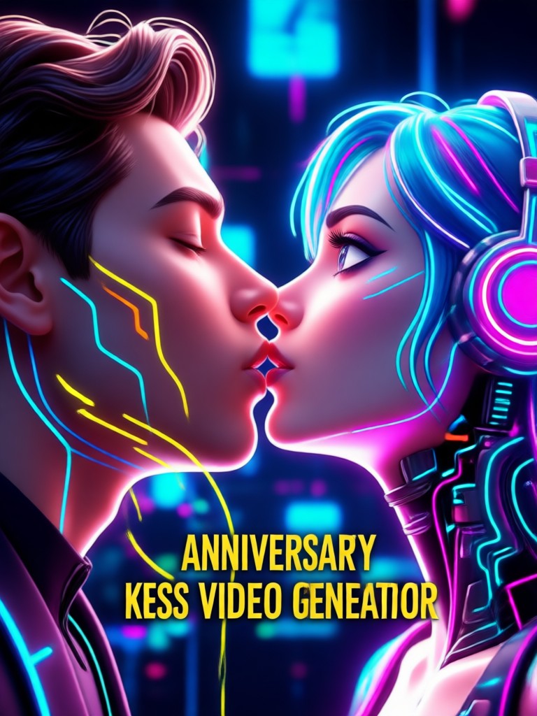 Tender forehead kiss animation for sentimental gift