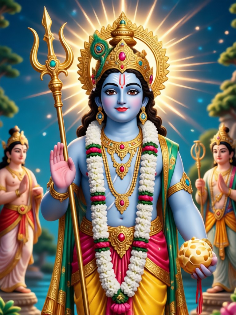 Traditional Pichwai style Shree Krishna AI image