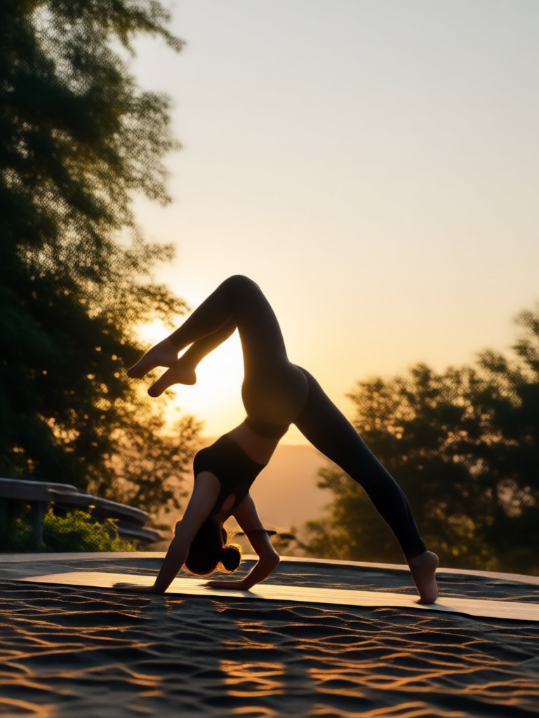 AI yoga art cobra pose misty pine forest