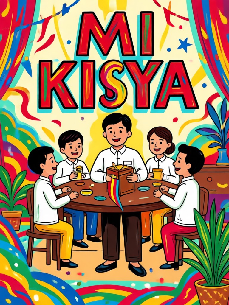 मॉडर्न ज्यामितीय बुवान न्ग विका पोस्टर डिज़ाइन
