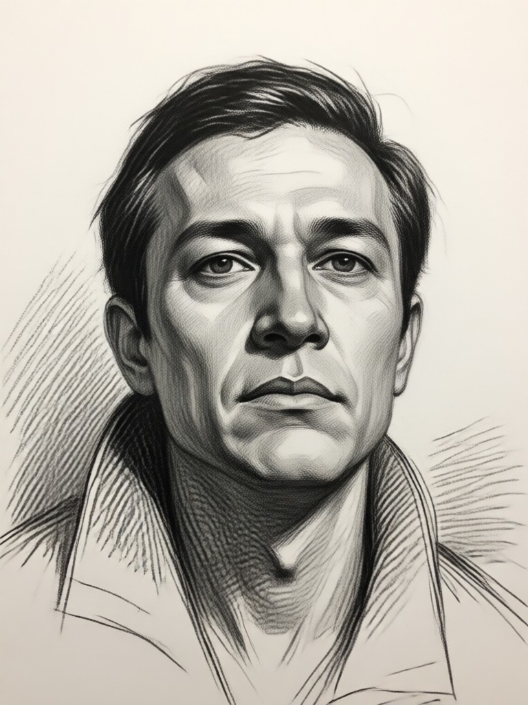Foto familiar convertida en obra de arte en boceto