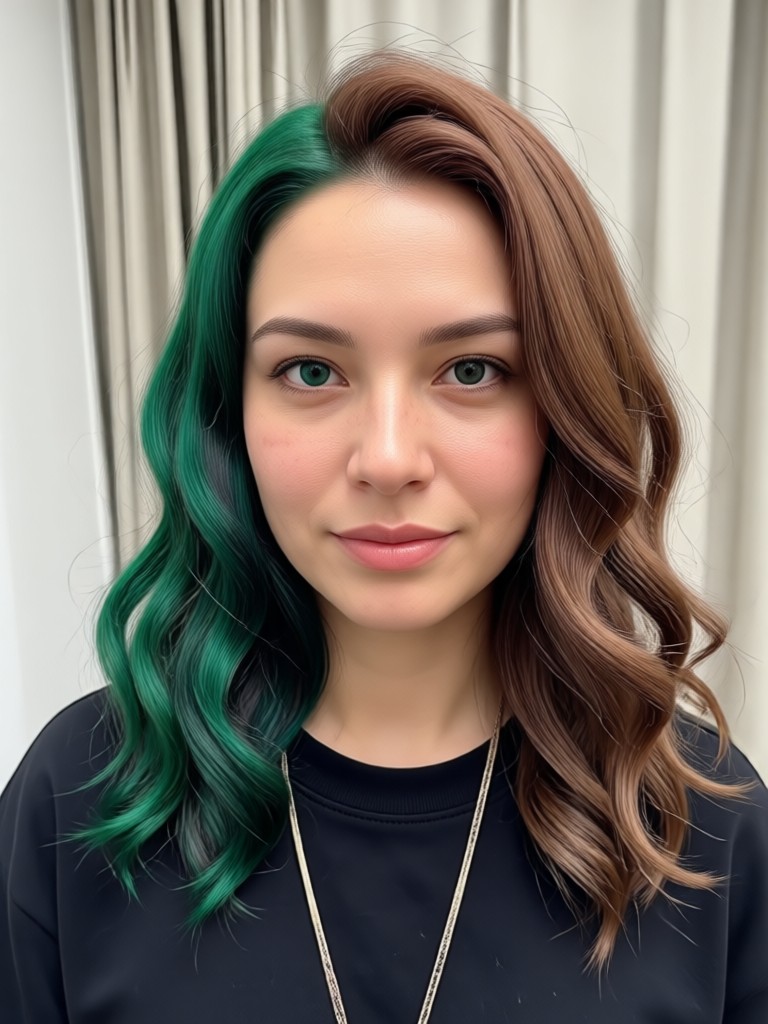 AI hair color change showing pastel pink hair filter