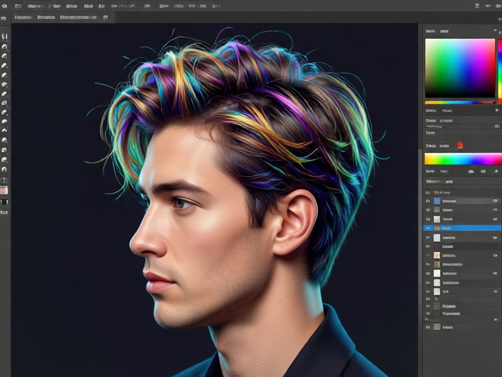 AI hair color and highlight transformation examples