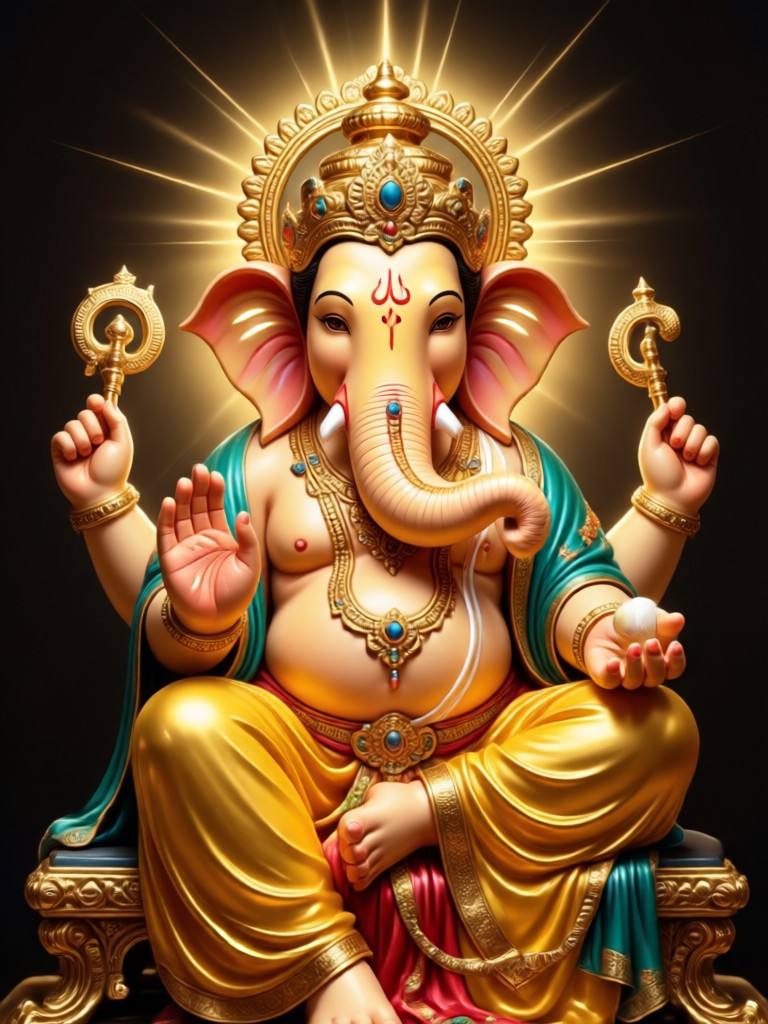 Watercolor style AI image of Ganesh