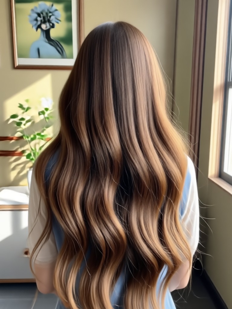 AI added long straight blonde hair transformation