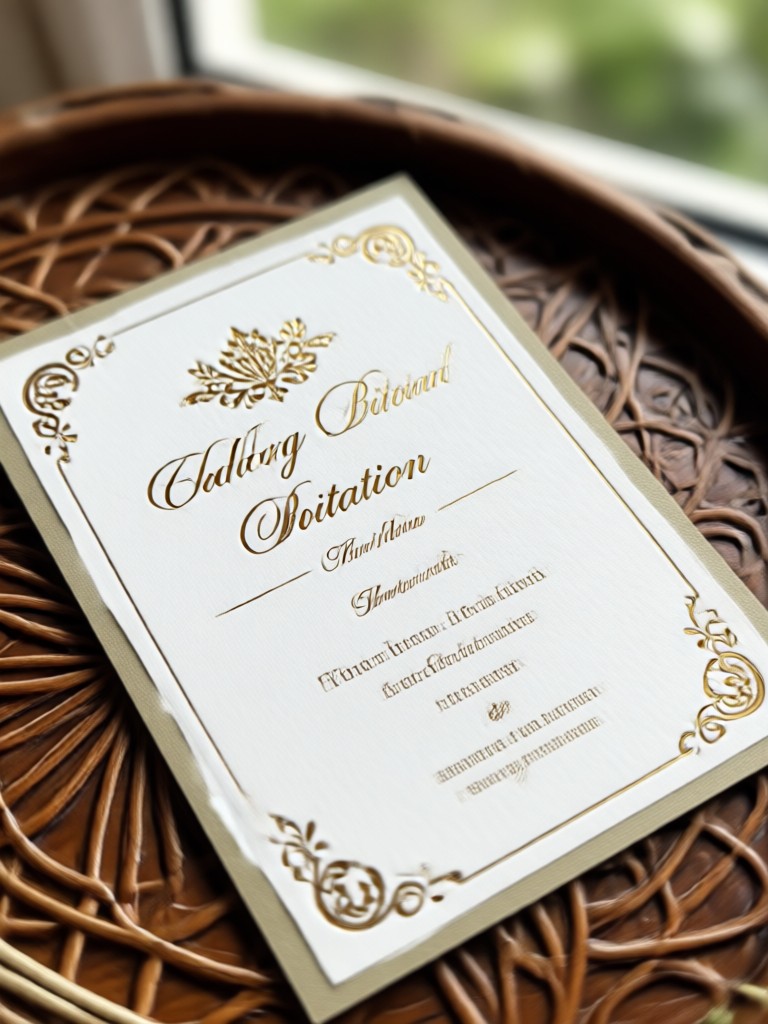 Bohemian style invitation card with watercolor flowers