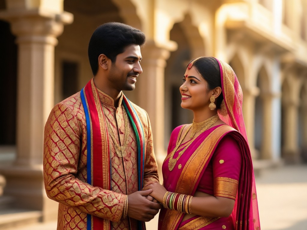 Realistic AI Maharashtrian couple photo result