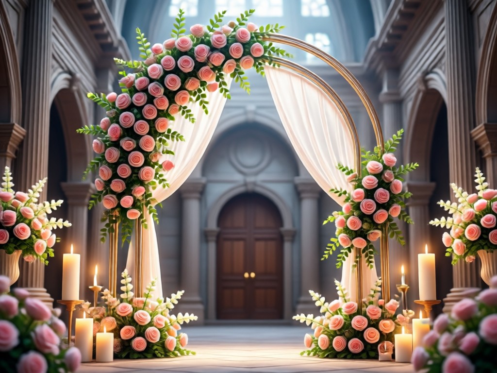 Bride reviewing AI wedding decor options on tablet