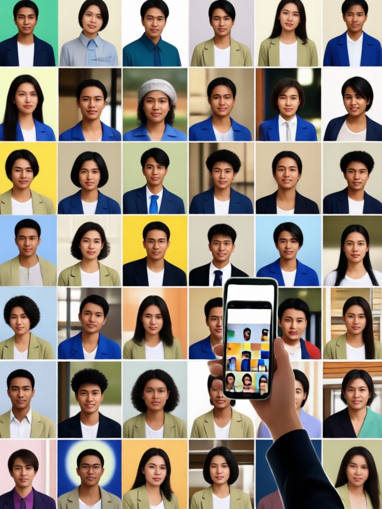Generational family portrait AI