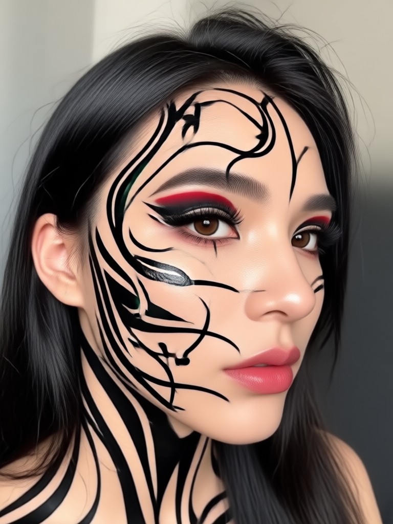 moderner Body-Art-Konverter Mädchenfoto-Beispiel