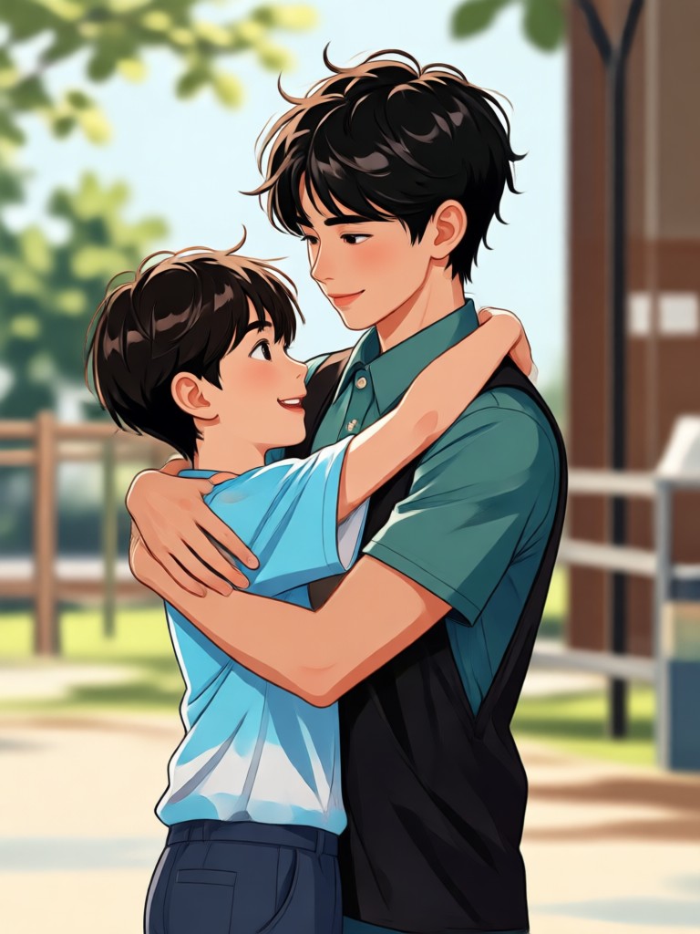 Oil painting style masterpiece of self reunion