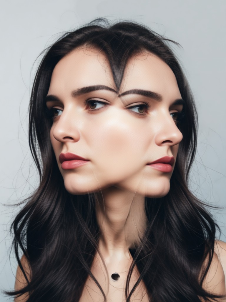 Vintage style double exposure portrait