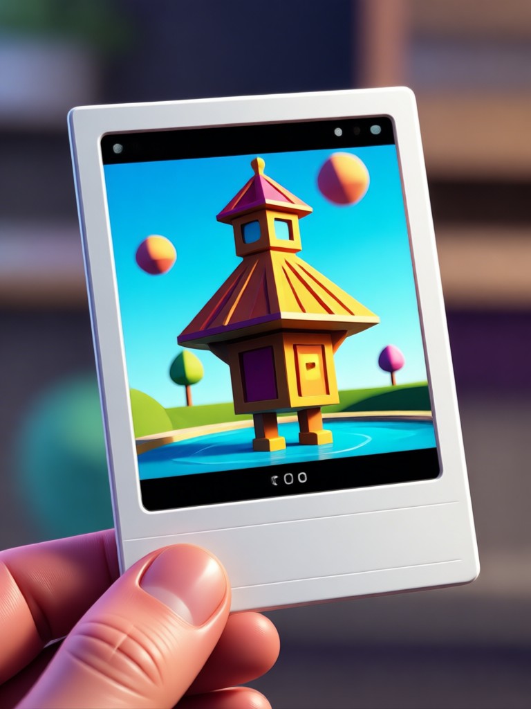 Abstrakte Kunst mit 3D-Polaroid-Effekt