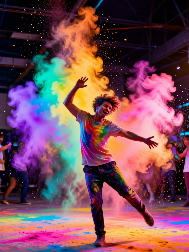 Fun group Holi photo with friends