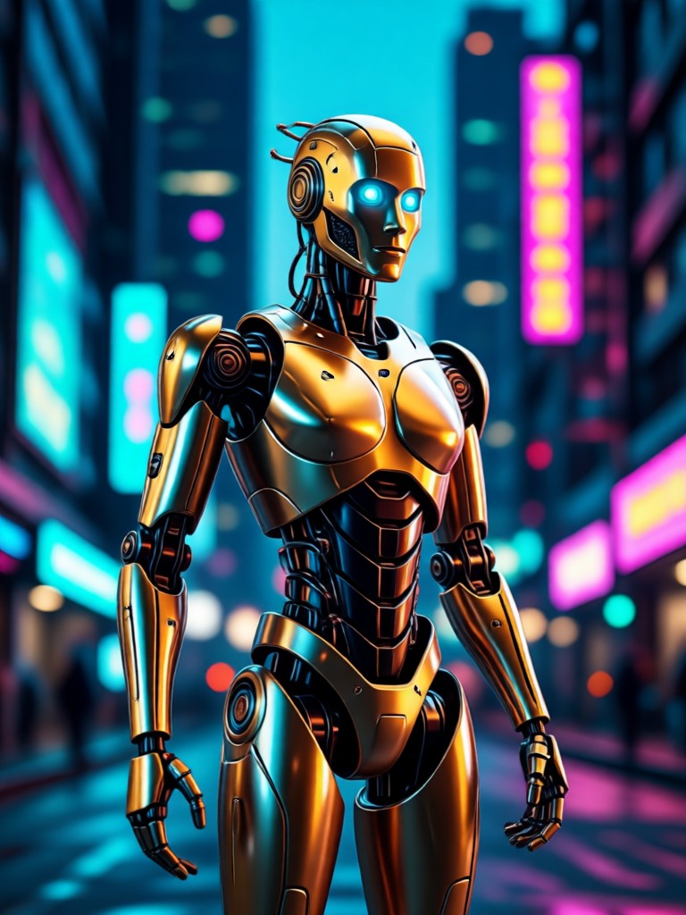 AI robot filter result male android with silver metallic skin