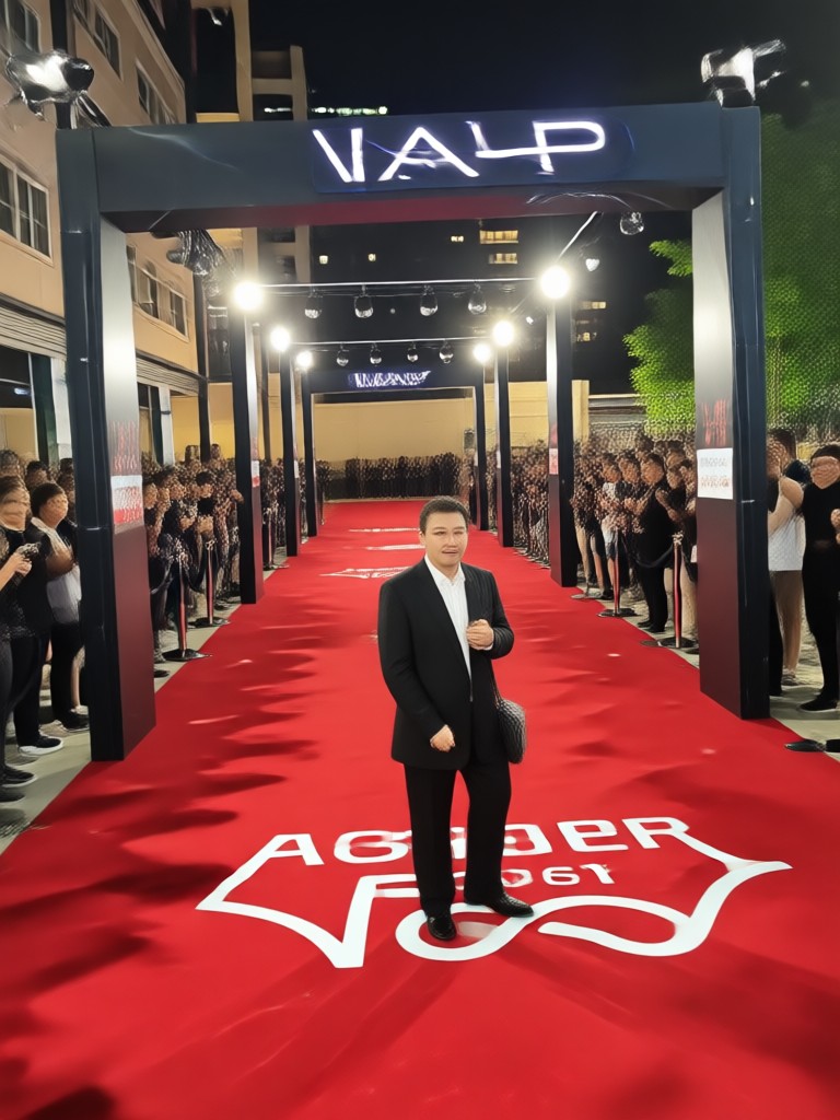 Red carpet entrance AI generated photo