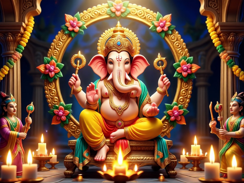 Galeri tema AI Ganesh Chaturthi tradisional
